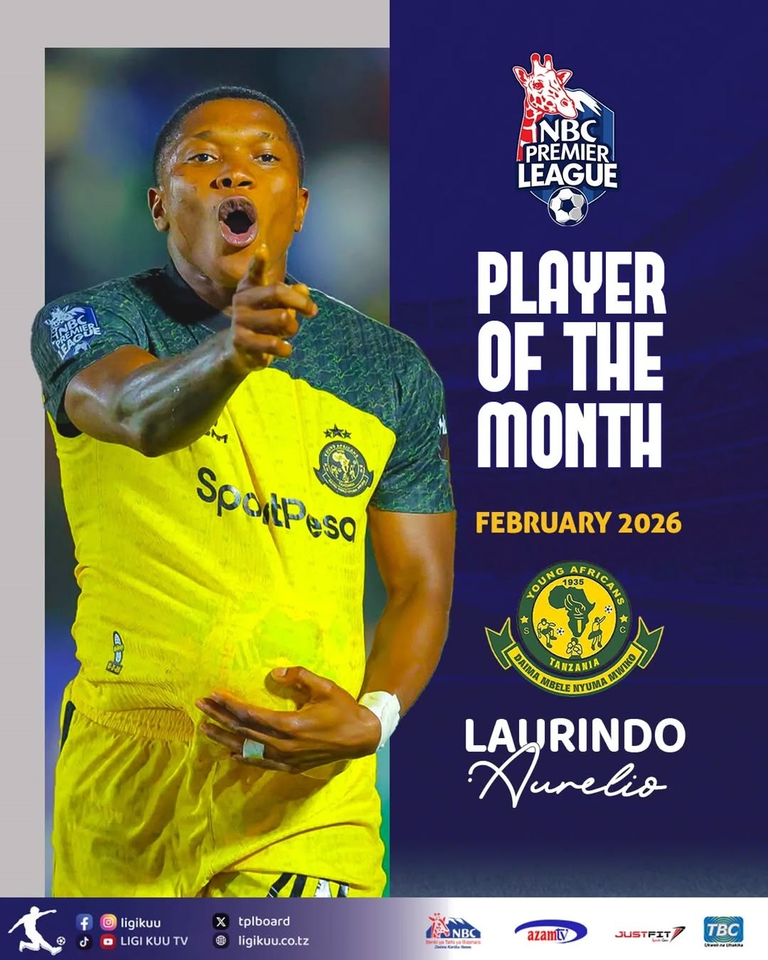 Depu with NBC Premier League Player of the Month award